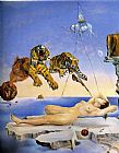 Salvador Dali Famous Paintings - Dream Caused by the Flight of a Bee around a Pomegranate